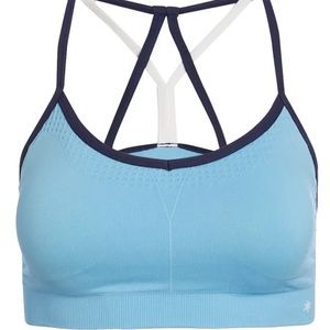 NWT Splendid Studio Cornflower Blue Strappy Sports Bra Women's Sz Medium